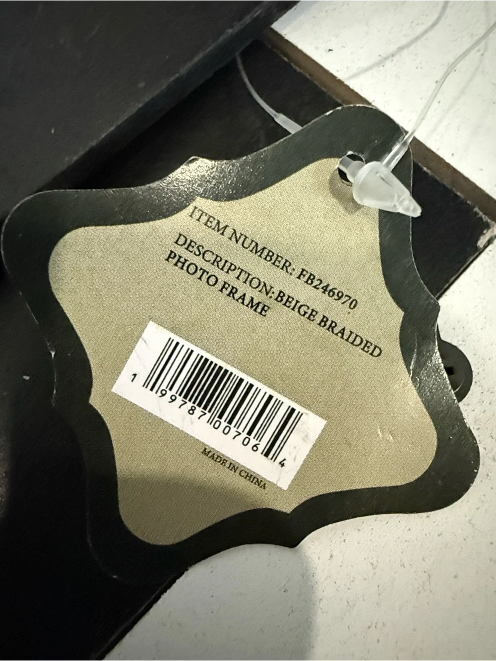 NWT Ragon House Taupe Cream Braided Photo Frame - 5”x7”